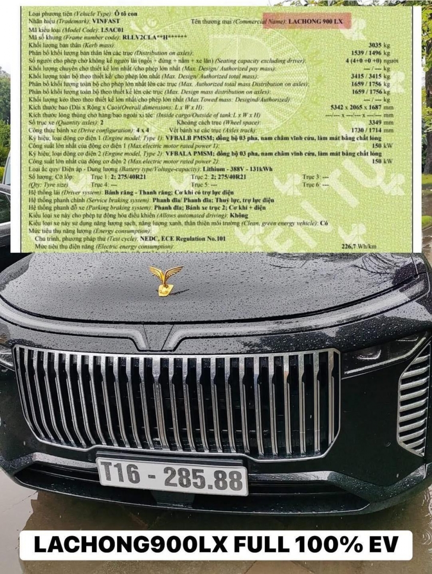 Phiếu đăng kiểm xe điện limousine