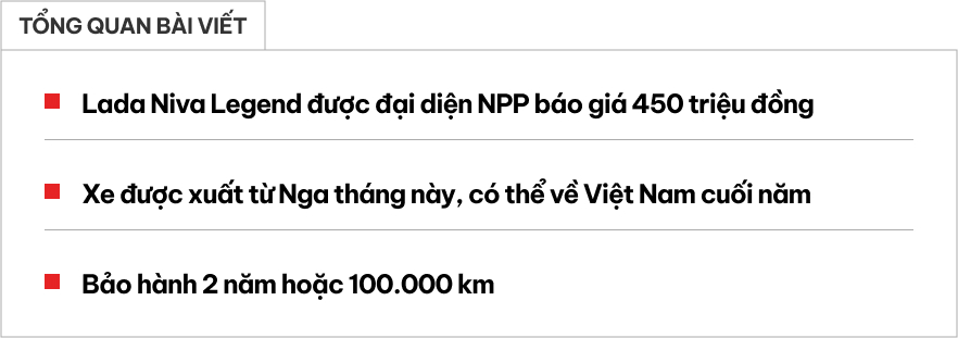 Lada Niva Legend xe mẫu xuất hiện ở Việt Nam