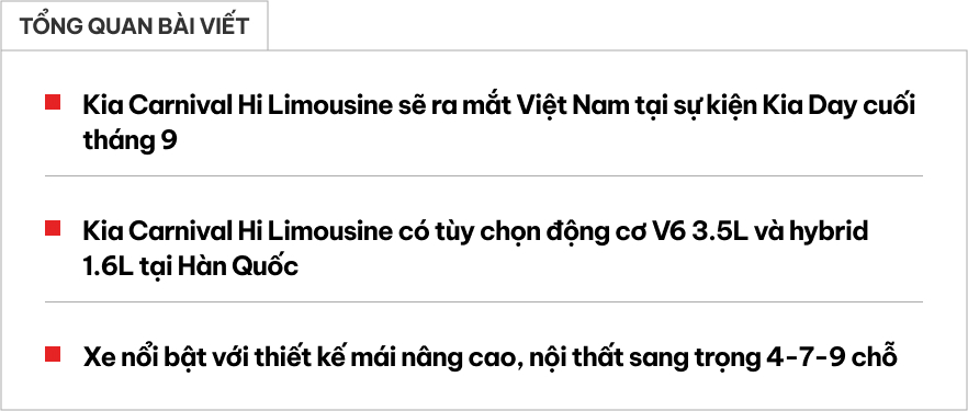 Kia Carnival bản Hi Limousine được che kín chỉ lộ đèn và nóc xe