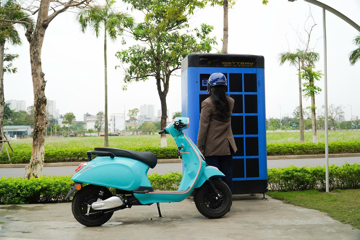 Nhiều mẫu xe máy điện dùng chung trạm đổi pin