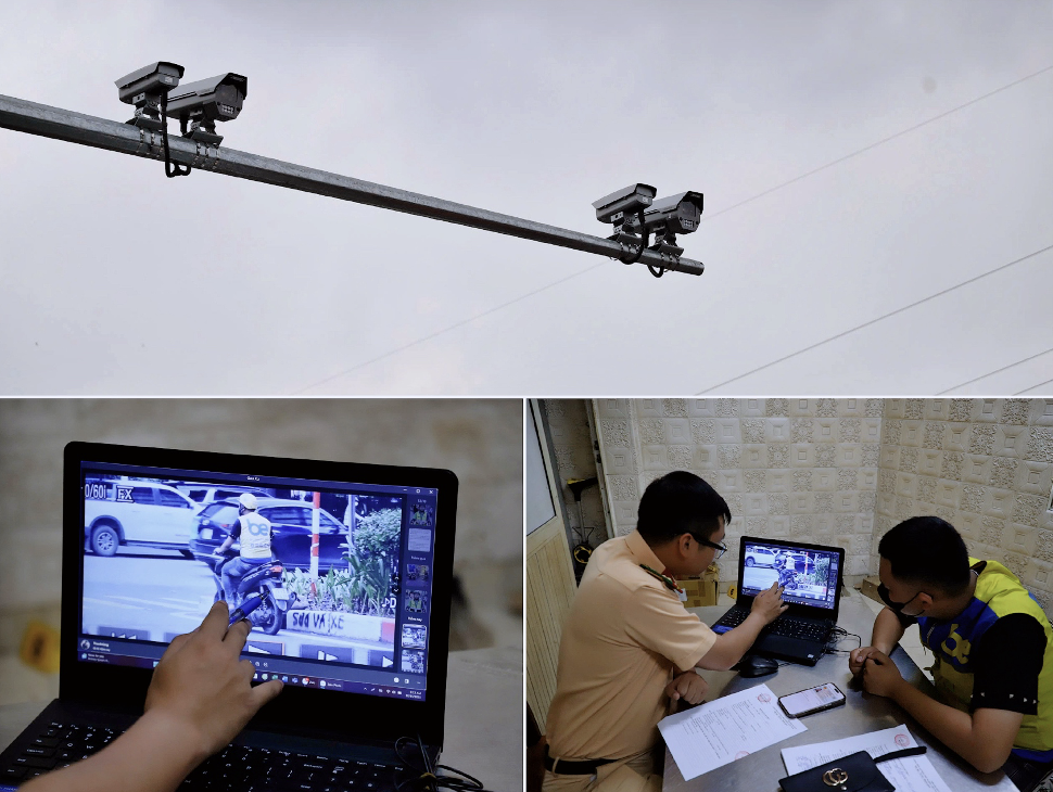 Thông qua camera, lực lượng chức năng xử lý tài xế vi phạm