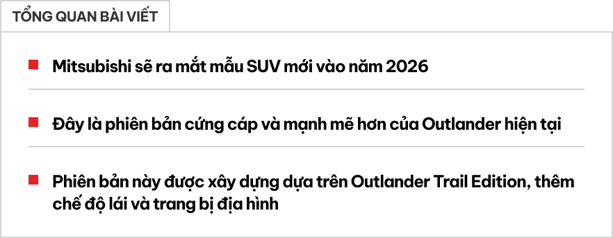 Outlander 2026 với thiết kế offroad