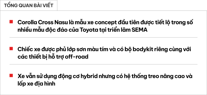 Ngoại thất Toyota Corolla Cross bản offroad với gầm cao và lốp khủng