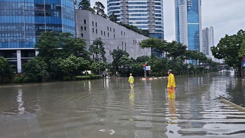 Ngập nước tại khu vực Mỹ Đình