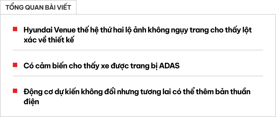 Hyundai Venue thế hệ mới thiết kế ngoại thất