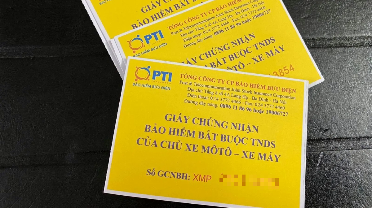 Giấy chứng nhận Bảo hiểm Bắt buộc Trách nhiệm dân sự cho xe máy