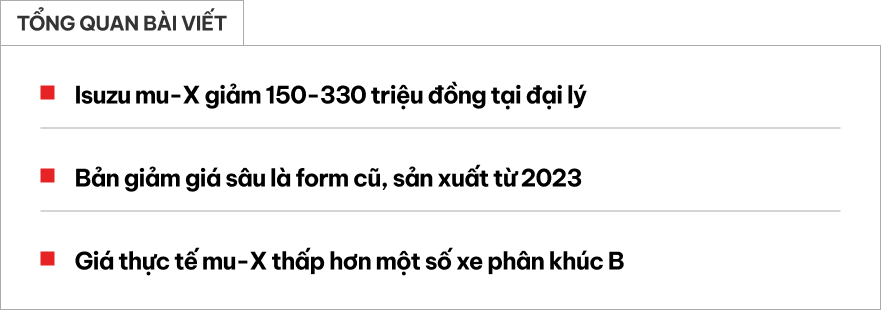 Isuzu mu-X giảm giá sâu dọn kho mẫu cũ