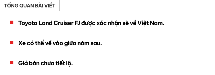 Toyota Land Cruiser FJ chốt bán tại Việt Nam: Có thể về nước ngay năm sau ‘lấp khoảng trống’ giữa Fortuner và Prado- Ảnh 1. Toyota Land Cruiser FJ tại triển lãm